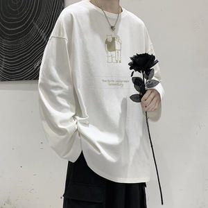 Fournisseur d'usine Sweat-shirt pour homme en coton 100% respirant écologique à lettres de couleur unie personnalisé, sérigraphie tricotée - Product Image 3