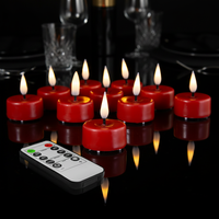 Bougie LED sans flamme à piles, rouge, écologique, en cire de paraffine Mermei, pour la décoration de la maison