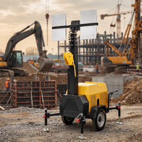 Tour d'éclairage mobile à moteur diesel avec mât LED rotatif à 360 degrés pour chantier de construction de ponts autoroutiers