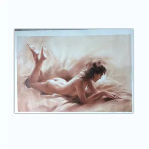 Muestra gratis Real pintado a mano decoración moderna de pared arte lienzo pintura al óleo, mujer desnuda chica lienzo pintura al óleo