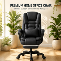 Chaise de direction en cuir souple avec support lombaire ergonomique, chaise pivotante pour le bureau à domicile et usage commercial