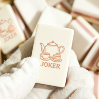 Jeu de Mahjong de luxe américain en acrylique à 3 couches avec motifs délicats gravés et décorations artistiques, pour le jeu et les loisirs