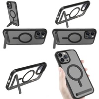 Casing Pelindung Magnetik Transparan dengan Penyangga untuk iPhone 17 Air 16 Pro Max 15 14 13 12 Plus 11, Grosir Casing Ponsel