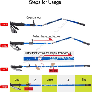 Bâton de randonnée pliable télescopique léger en aluminium pour équipement de plein air en gros - Product Image 5