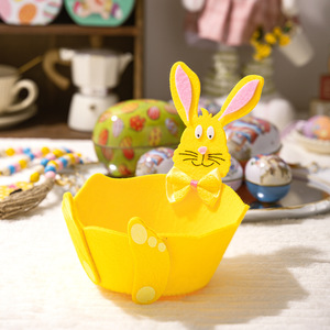 New <b>Easter</b> Decoration Storage Basket with Bunny Ears Cartoon Bunny Round Candy Basket Factory Wholesale Application - Product Image 6