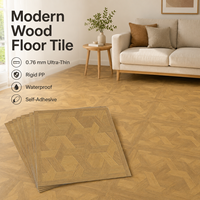 Parquet en chêne naturel personnalisé en usine, carrelage de sol en bois PP, 0,76 mm, autocollant adhésif pour sol, à coller soi-même