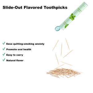 Palillos de dientes con sabor Marcas personalizadas de madera Aroma infundido Menta Canela Zahnstocher Mit Geschmack Ayuda para dejar de fumar - Product Image 5