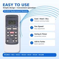 Control Remoto Compatible con Aire Acondicionado Midea R51M/E, Comunicación R51 R51C R51D R51F R51R R51DB (1 Unidad Vendida)