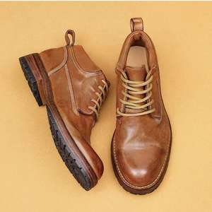 Botas de Trabajo Resistentes al Desgaste para Obras de Construcción, Botas de Cuero Genuino para Hombre, Cálidas, Impermeables, Antideslizantes, para Montañismo y Deportes - Product Image 2