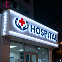 Enseigne publicitaire LED extérieure étanche avec lettres 3D rétroéclairées, enseigne lumineuse personnalisée pour devanture de magasin, enseigne de nom de bâtiment d'hôpital