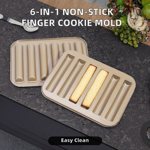 6 in 1 Finger <b>Cookie</b> Cutter Strip Cake Mold Non-Stick Metal Product - Product Image 2