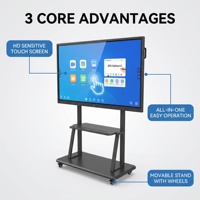 Pantalla Interactiva Inteligente 4K UHD de 65, 75 y 85 Pulgadas, Pantalla Táctil LCD con 40 Puntos de Contacto, Cámara de 48MP, Android, Windows, Intel Core I3/i5/i7