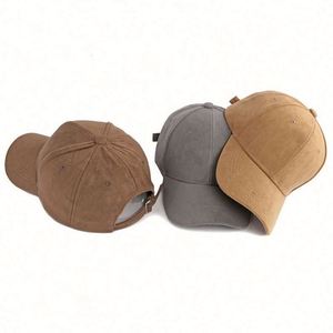 Casquette de baseball en daim personnalisée avec logo, unisexe, pour l'hiver, couleur unie, style tendance, bonnets en polaire à motif de dessin animé - Product Image 3