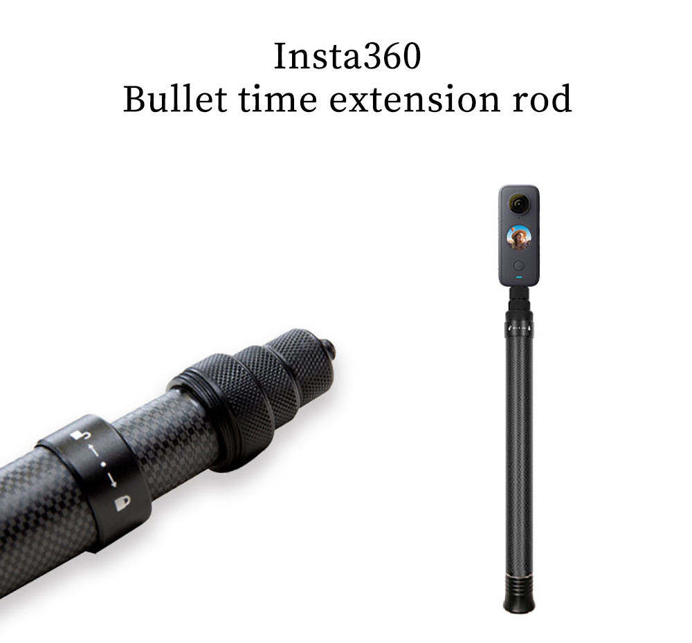 Hongdak 1.5m Carbon Fiber Extension Telescopic Stick Invisible Selfie Stick for Insta360 Action Sports Camera Accessories
