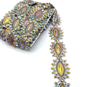 Kingston Jamaica lễ hội trang phục Rhinestone cắt tỉa sửa chữa nóng đầy màu sắc nhựa đá quý Dải khiêu vũ Broadway lễ hội trang phục TRIM - Product Image 5