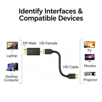 4K 60Hz DP to HDTV Female Adapter for HDTV PC Converter Display Port TV Computer Adapter with HDTV for Monitor and Speaker