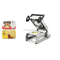 Machine de scellage manuelle pour barquettes rondes de fruits, légumes, viande et aliments, machine de scellage rapide pour barquettes à emporter
