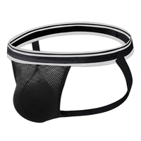 Jockstrap athlétique pour homme avec ceinture de 3 cm |   Sous-vêtements pour hommes en coton doux et élastique, ceinture en maille tissée 180G, 90% nylon, 10% élasthanne, poche