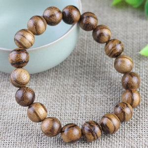 Vietnam Agarwood <b>Beads</b> <b>Bracelet</b> 10mm Single Circle Ethnic Style Women's Jewelry Gift Handmade Wood <b>Beads</b> With Tiger Skin Pattern - Product Image 2