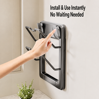 Support mural moderne en plastique pour couvercles de casseroles, à ventouse, double niveau, sans perçage, pour rangement de cuisine, gain de place
