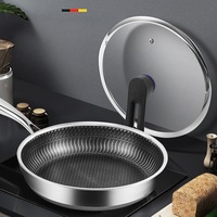 Sartén de Acero Inoxidable 316L con Diseño de Panal de Abeja, 7 Capas Compuestas Antiadherentes, Sin Recubrimiento, Moderna, Apta para Inducción, Gas y Vitrocerámica