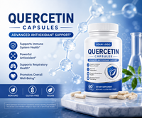 Capsules végétales de Quercétine 500mg en gros (ODM/OEM) – Flavonoïde naturel non-OGM, antioxydant, soutien respiratoire et immunitaire