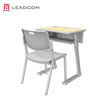 LEADCOM L-E01 Ensemble de bureau et chaise d'étudiant collaboratif mobile, table et chaise ergonomiques pour l'école avec porte-livres en métal pour la salle de classe