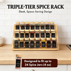 Freestanding 3 Tier Bamboo Spice <b>Rack</b> Organizer for Kitchen Countertop Cupboard Pantry Spice Jar <b>Storage</b> - Product Image 3