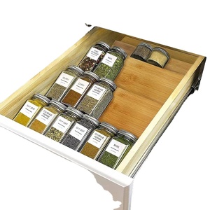 Новинка 2025: Бамбуковая деревянная регулируемая подставка-органайзер для специй, <span class=keywords><strong>3</strong></span> яруса, белая, OEM, кухонные аксессуары - Product Image 5
