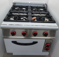 Cuisinière à gaz en acier inoxydable pour cuisine de restaurant commercial, 6 brûleurs avec four