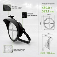 Projecteur LED de stade 300W 600W 800W 1000W 180-200LM/W IP66 pour arènes de football et terrains de sport