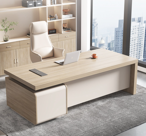 Escritorio Ejecutivo Moderno de Lujo, Extensible en Forma de L, de Madera de Roble, Estilo Panel, para Oficina de Director General - Product Image 5