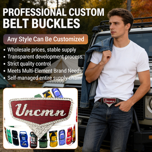 Cinturón de PU de coche con impresión en Color UV de declaración occidental personalizado con técnica de chapado de hebilla de aleación de Zinc y diamante para uso en prendas de vestir - Product Image 1