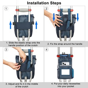 Free sample Durable Mateside 3-in-1 <b>Rollator</b> Walker With Detachable Tray Bag and Convertible Crutches for Multifunctional Use - Product Image 5