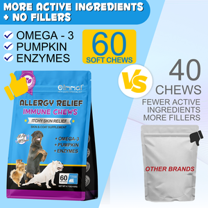 Oimmal 60 Soft Chews Pet Allergy Relief Chews Itchy Soulagement de la peau pour chiens Anti Itch Support Suppléments de santé immunitaires pour chiens - Product Image 3