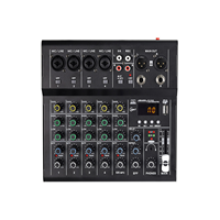 Mezclador de Audio Profesional Pequeño, Mezclador de 2/4/6 Canales, Consola de DJ/Mezclador de Audio para Eventos en Vivo, Mezclador de Tarjetas de Sonido