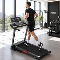 Caminadora Plegable de 2.0HP con 3 Niveles de Inclinación Manual, Monitor de Pulso, 12 Programas Preestablecidos, Máx. 100KG, Máquina de Fitness para Correr