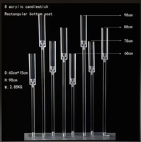 Candélabre en acrylique transparent à 10 bras de haute qualité pour mariage, fête et décoration de Noël – Centre de table