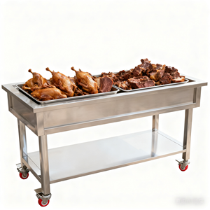 ตะแกรงตากอาหารหลายชั้น สีเงิน สแตนเลส 304 รถเข็นสำหรับซีอิ๊วเสี่ยวเหลียน - Product Image 1