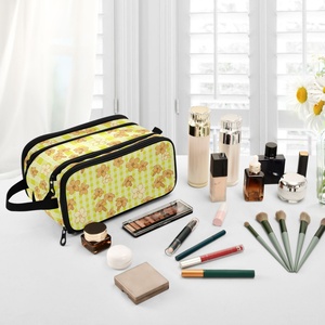 Yellow Puakenikeni Flower Portable <b>Makeup</b> Case Large Capacity Toiletry Skincare Organizer Bag <b>for</b> Cosmetic <b>Storage</b> Zipper Travel - Product Image 6