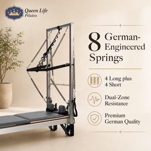 Queenlife Yoga Studio Pilates Reformer Half Trapeze Cadillac, structure <span class=keywords><strong>en</strong></span> alliage d'aluminium, 8 ressorts allemands, machine à barre à ressorts réglable - Product Image 4