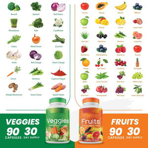 Cápsulas de Suplemento de Frutas y Verduras OEM, Más de 40 Frutas y Verduras Diferentes, Superalimentos Integrales, Alto Contenido de Betacaroteno, 90 Unidades - Product Image 3