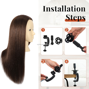 Nouveau mannequin d'académie <span class=keywords><strong>pour</strong></span> la pratique de la coiffure, complet avec perruque et <span class=keywords><strong>maquillage</strong></span> du visage en plastique, destiné à la formation en coiffure - Product Image 4