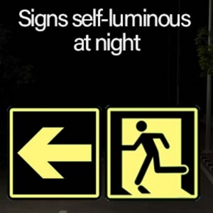 Securun ป้ายทางออกฉุกเฉินเรืองแสงในที่มืดรูปลอกวิ่งป้ายผู้ชายพร้อมลูกศรทิศทางของสติ๊กเกอร์ไฟทางออก - Product Image 2
