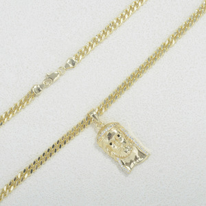 Collar de Moda Hip Hop con Colgante de Jesús Grande Chapado en Oro de 14k con Circonitas Cúbicas, <span class=keywords><strong>Cadena</strong></span> Cubana, para Hombre y Mujer, Venta Directa - Product Image 4