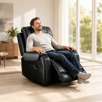 Fauteuil inclinable manuel en cuir respirant facile à nettoyer, nouvelle arrivée Frank, pour la salle familiale
