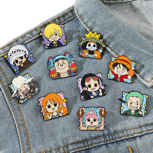 69 styles de bijoux, broches et accessoires, 1 pièce, <span class=keywords><strong>WANTED</strong></span> Luffy Thousand Sunny Zoro <span class=keywords><strong>Ace</strong></span>, épingles en alliage d'anime, artisanat en métal pour femmes - Product Image 1