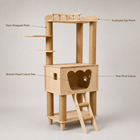 Grand arbre à chat tout-en-un, gain de place, avec capsule spatiale pour chats Maine Coon et Ragdoll