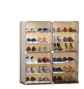 8 Tier Shoe Storage Cabinet 32 Pair Plastic Shoe Shelves Organizer for Closet Hallway Bedroom Entryway