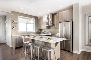 Gabinetes de cocina CANA personalizados con puertas de losa gris suave, despensa alta y isla central, precio de fábrica, buen precio - Product Image 6